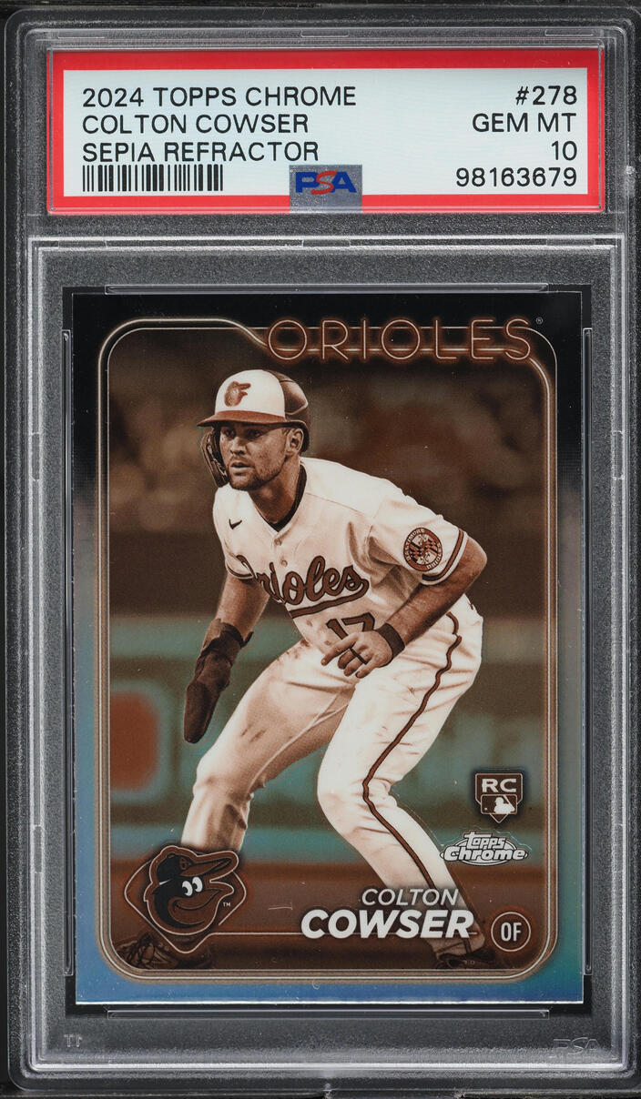 2024 Topps Chrome Sepia Refractor Colton Cowser ROOKIE #278 PSA 10 GEM MINT