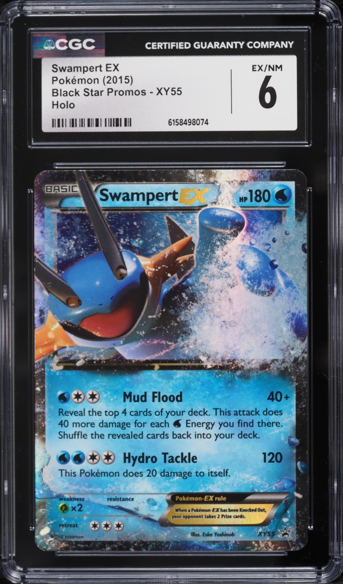 2015 Pokemon XY Black Star Promo Holo Swampert EX #XY55 CGC 6 EXMT