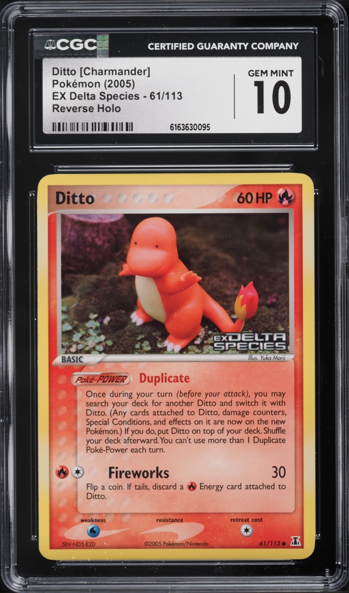 2005 Pokemon EX Delta Species Reverse Holo Ditto Charmander #61 CGC 10 GEM MINT