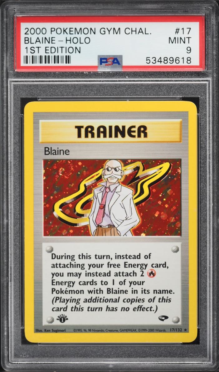 2000 Pokemon Gym Challenge 1st Edition Holo Blaine #17 PSA 9 MINT