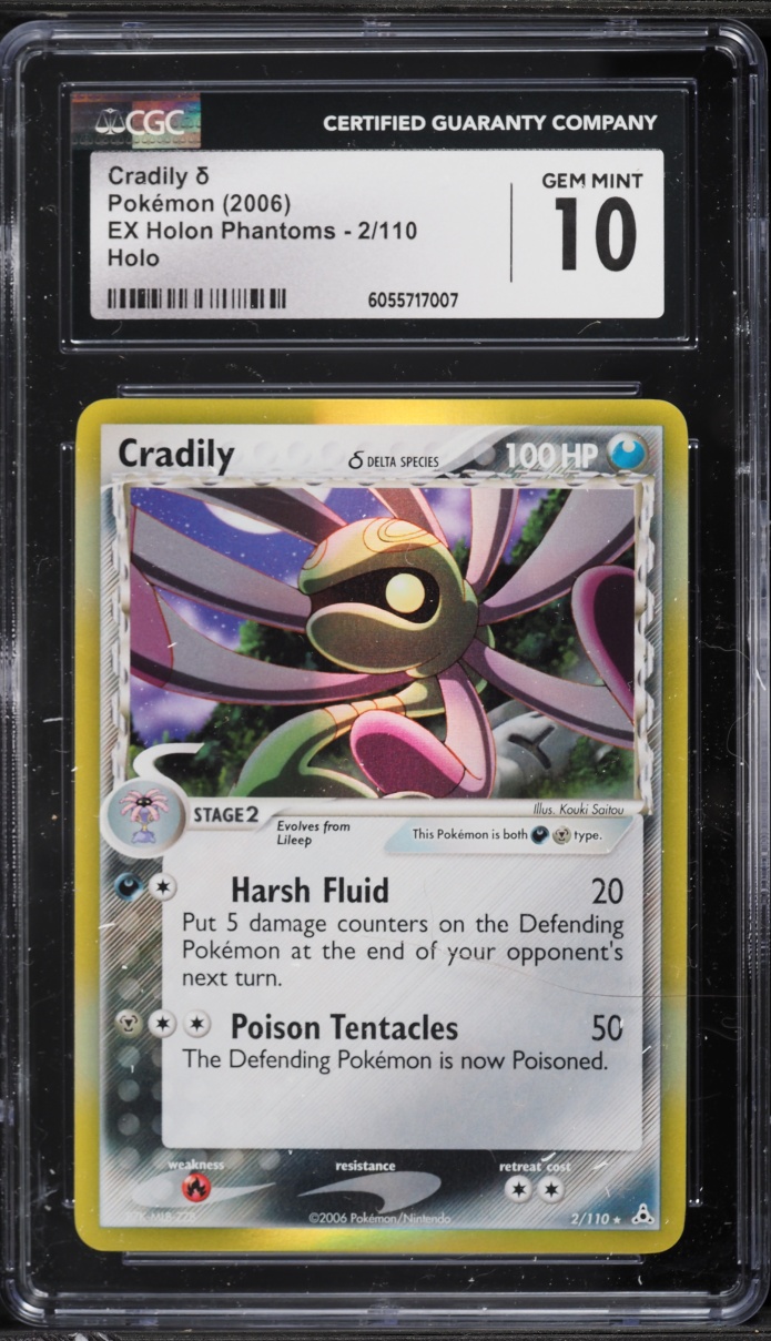2006 Pokemon EX Holon Phantoms Holo Cradily #2 CGC 10 GEM MINT