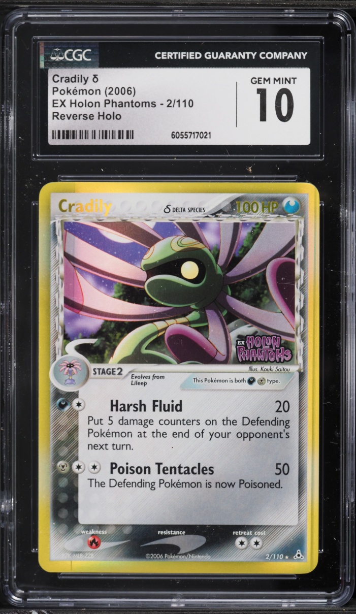 2006 Pokemon EX Holon Phantoms Reverse Holo Cradily #2 CGC 10 GEM MINT