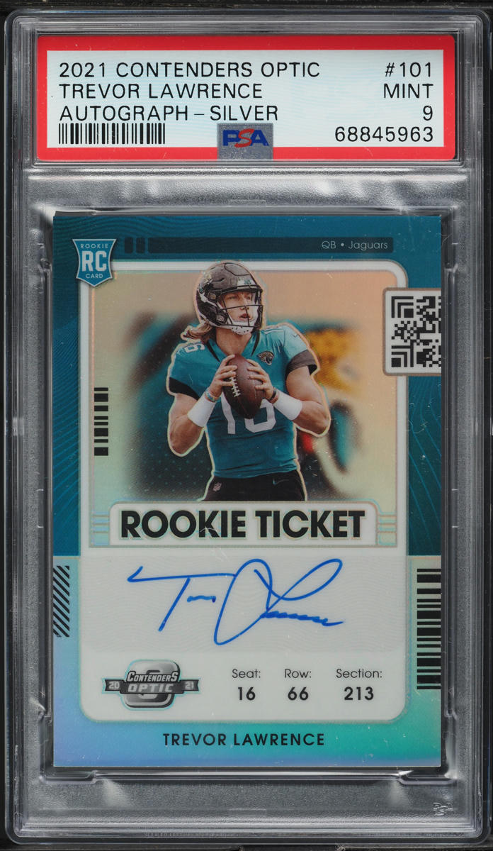 2021 Panini Contenders Optic Silver Trevor Lawrence ROOKIE AUTO #101 PSA 9 MINT