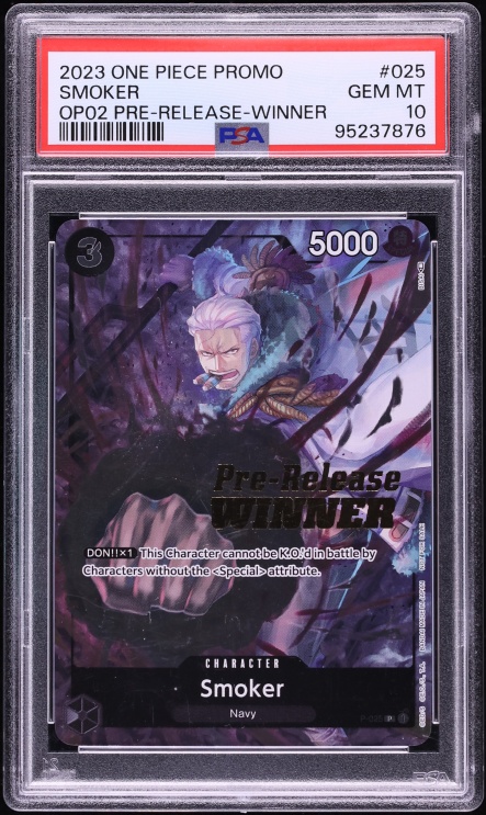 2023 One Piece Promo OP02 Pre-Release Winner Smoker #P-025 PSA 10 GEM MINT