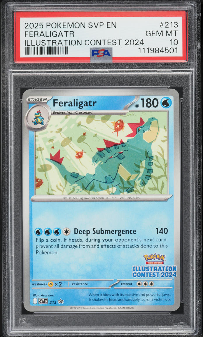 2025 Pokemon Scarlet & Violet Promo Illustration Contest '24 Feraligatr #213 PSA 10 GEM MINT