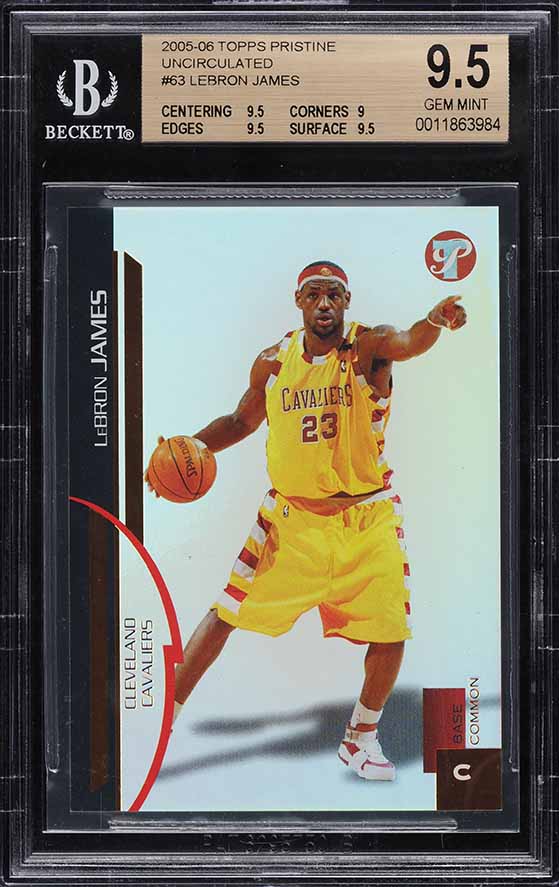 2005 Topps Pristine Uncirculated LeBron James /325 #63 BGS 9.5 GEM MINT
