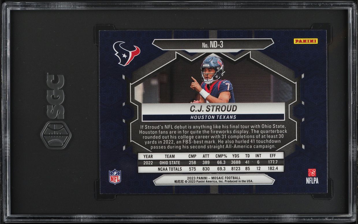 2023 Panini Mosaic NFL Debut C.J. Stroud ROOKIE #ND-3 SGC 10 GEM MINT