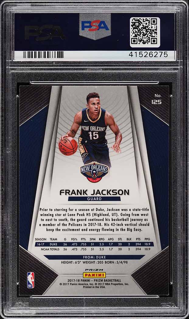 2017 Panini Prizm Silver Frank Jackson ROOKIE #125 PSA 10 GEM MINT