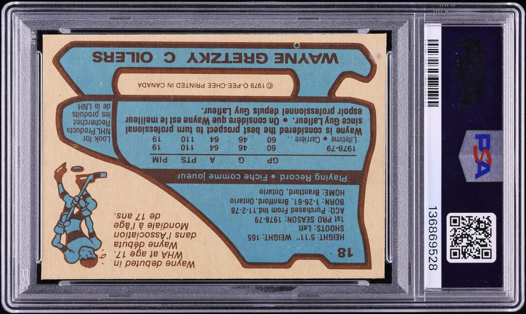 1979 O-Pee-Chee Hockey Wayne Gretzky ROOKIE #18 PSA 4 VGEX