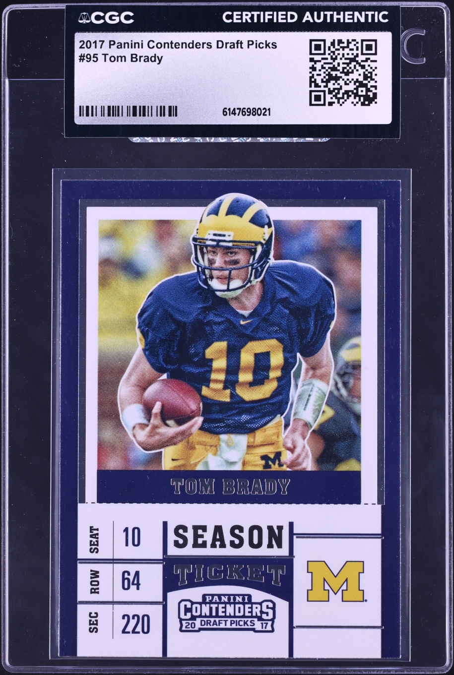 2017 Panini Contenders Draft Picks Tom Brady #95 CGC AUTH