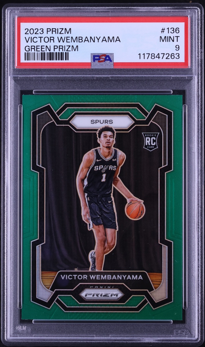 2023 Panini Prizm Green Victor Wembanyama ROOKIE #136 PSA 9 MINT
