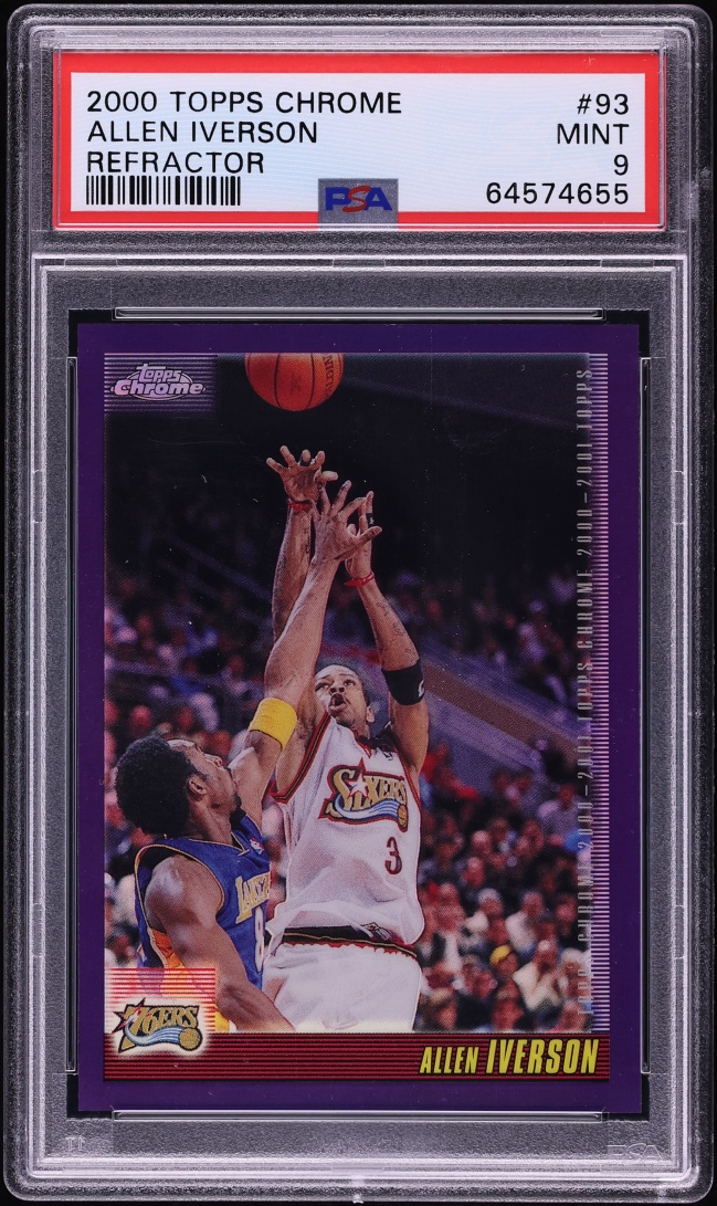 2000 Topps Chrome Refractor Allen Iverson #93 PSA 9 MINT