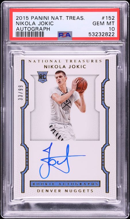 2015 National Treasures Nikola Jokic ROOKIE AUTO /99 #152 PSA 10 GEM MINT