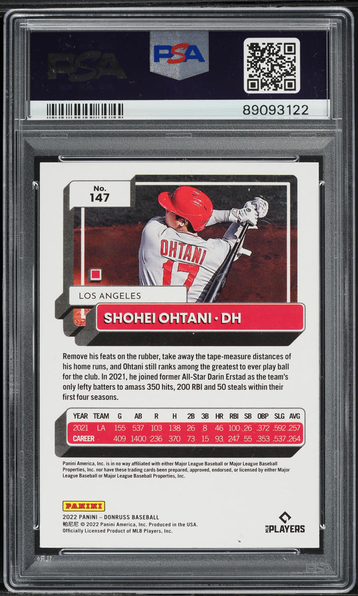 2022 Donruss Shohei Ohtani #147 PSA 10 GEM MINT