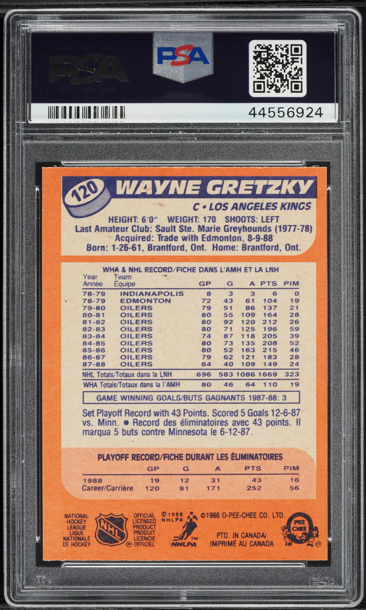 1988 O-Pee-Chee Hockey Wayne Gretzky #120 PSA 7 NRMT