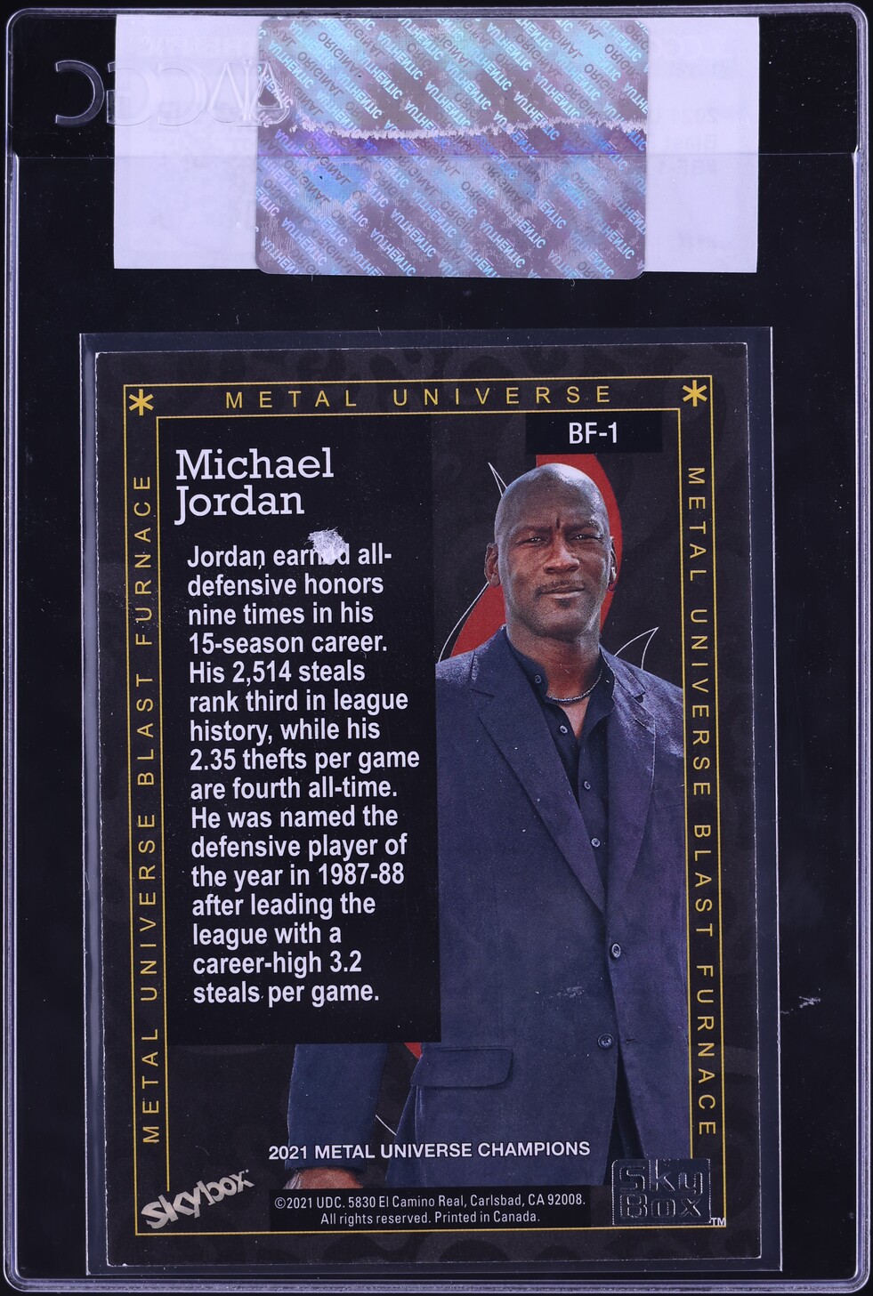 2021 Metal Universe Champions Blast Furnace Michael Jordan #BF-1 CGC AUTH