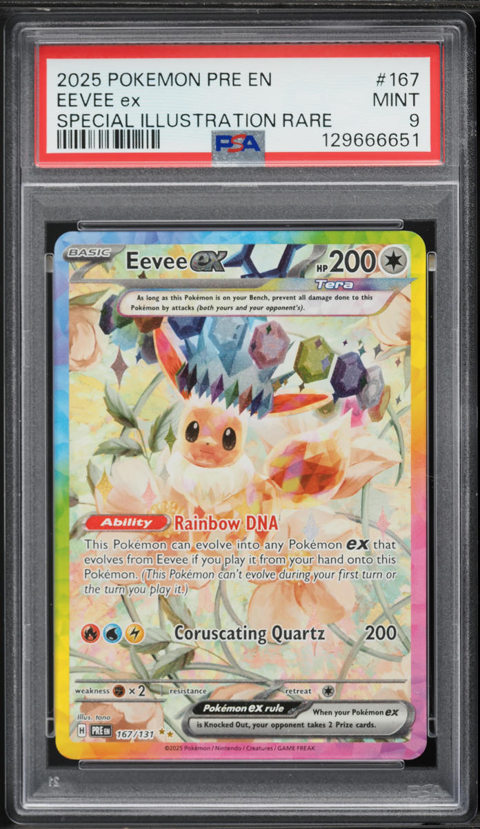 2025 Pokemon Scarlet & Violet Prismatic Evolutions SIR Eevee ex #167 PSA 9 MINT