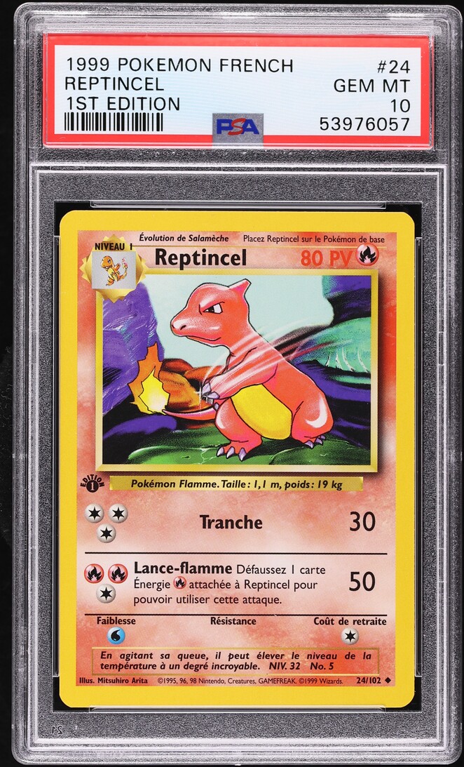 1999 Pokemon French Base Set 1st Edition Charmeleon #24 PSA 10 GEM MINT