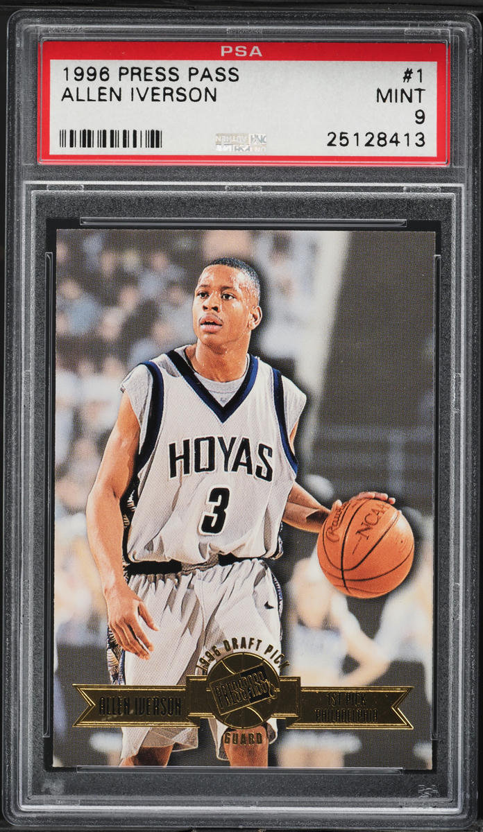 1996 Press Pass Basketball Allen Iverson ROOKIE #1 PSA 9 MINT