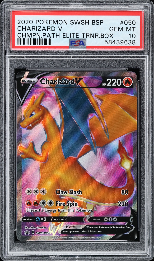 2020 Pokemon Sword & Shield Promo Champion's Path ETB Full Art Charizard V #SWSH050 PSA 10 GEM