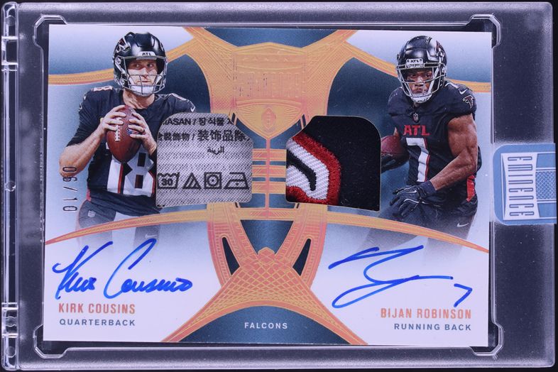 Carte Rookie Bijan Robinson - White Gold RPA Patch Auto /49 - 2023 Panini Gold Standard - NFL Falcons