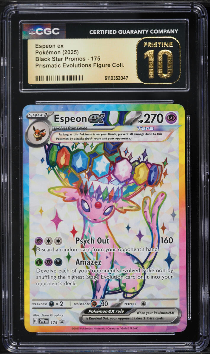 2025 Pokemon SV Promo Prismatic Evolutions Figure Full Art Espeon ex #175 CGC 10 PRISTINE