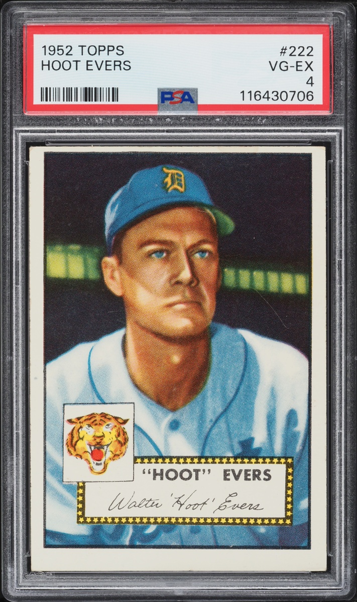 1952 Topps Hoot Evers #222 PSA 4 VGEX