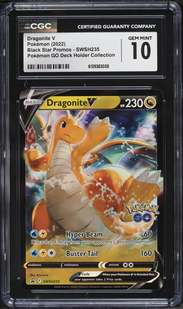 2022 Pokemon Sword & Shield Promo GO Deck Holder Holo Dragonite V #SWSH235 CGC 10 GEM MINT