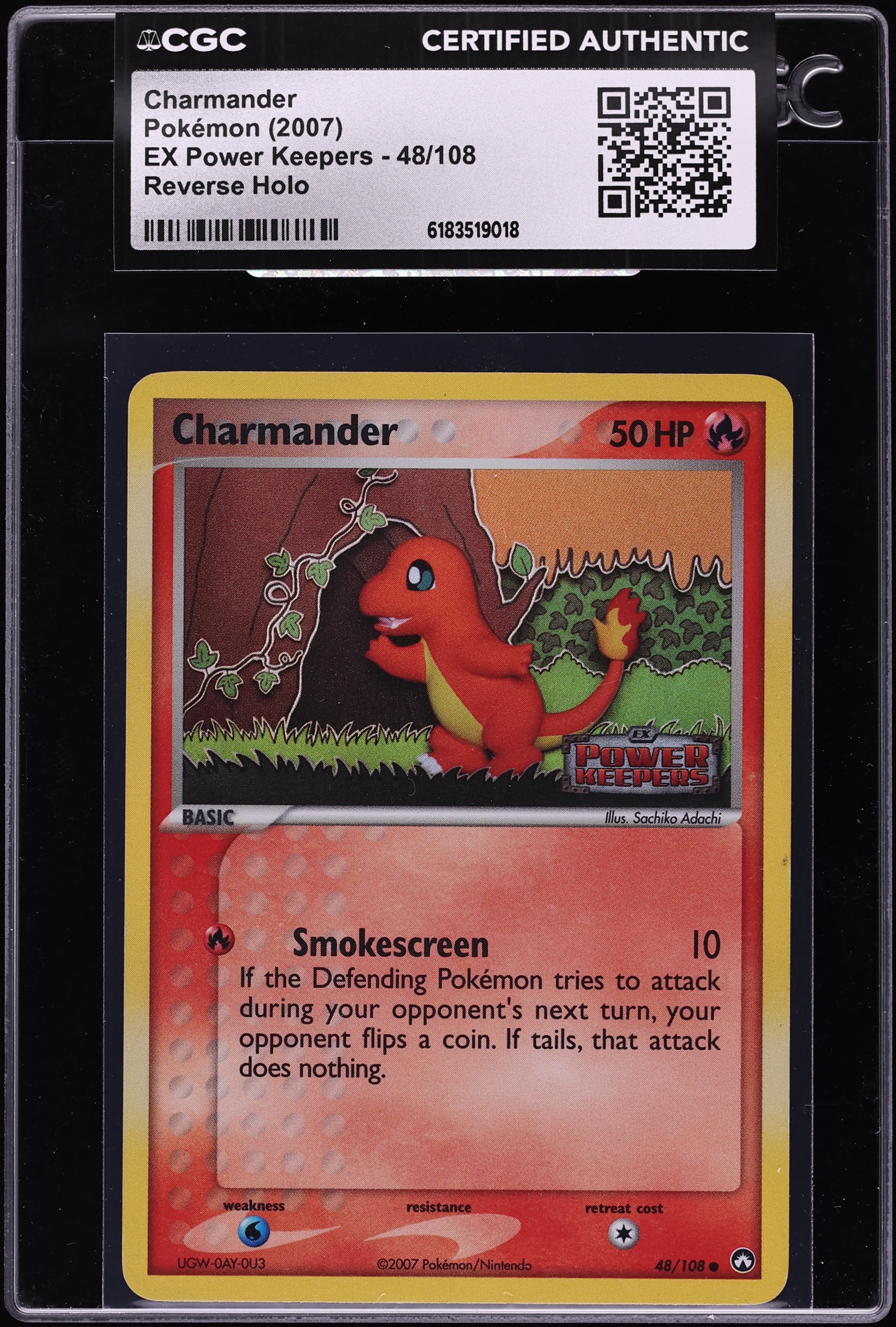 2007 Pokemon EX Power Keepers Reverse Holo Charmander #48 CGC AUTH