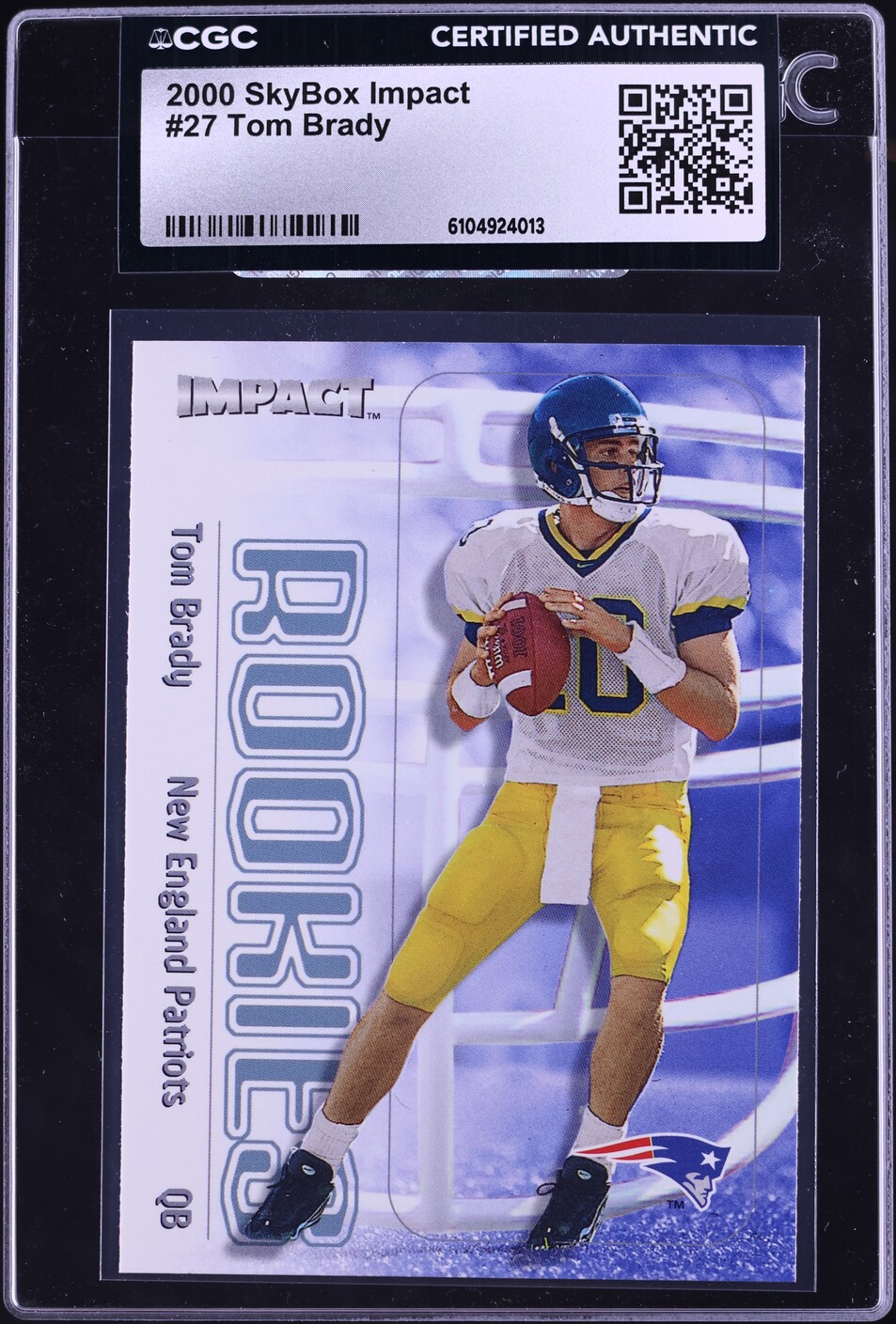 2000 Skybox Impact Tom Brady ROOKIE #27 CGC AUTH