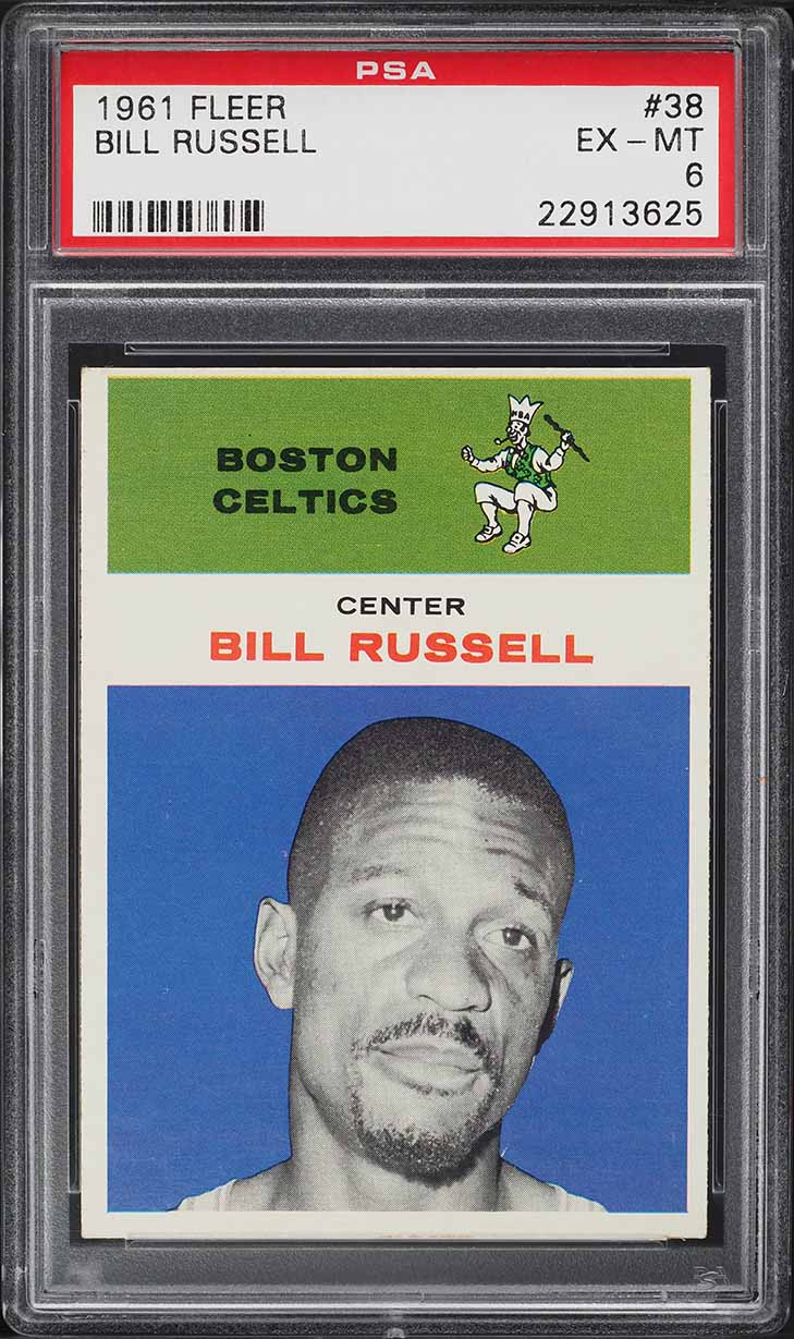 1961 Fleer Basketball Bill Russell #38 PSA 6 EXMT