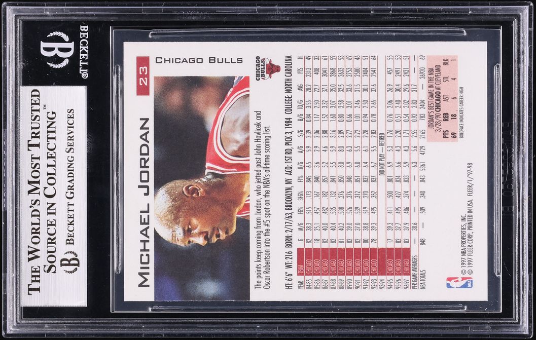 1997 Fleer Basketball Michael Jordan #23 BGS 9 MINT