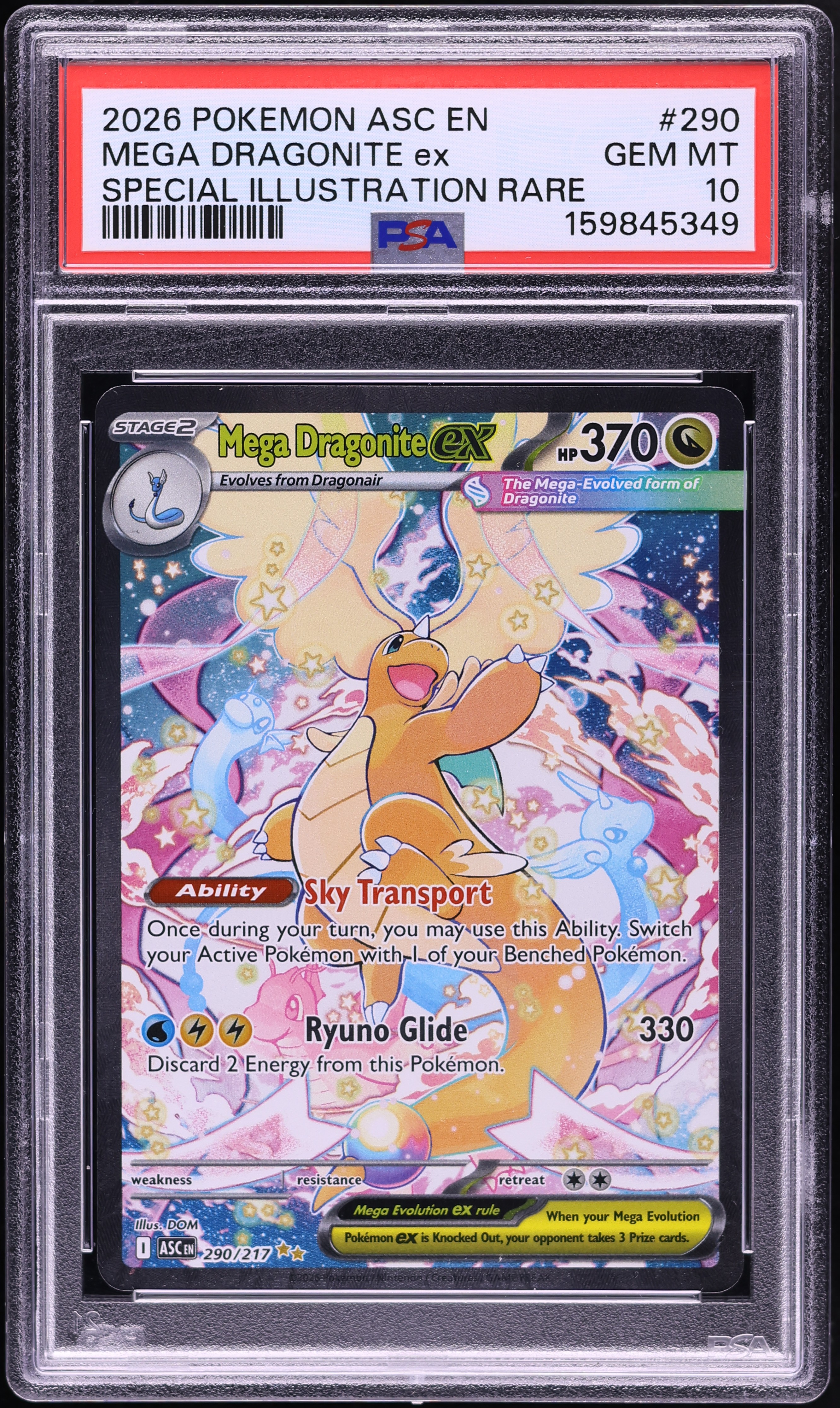2026 Pokemon Mega Evolution Ascended Heroes SIR Mega Dragonite ex #290 PSA 10 GEM MINT