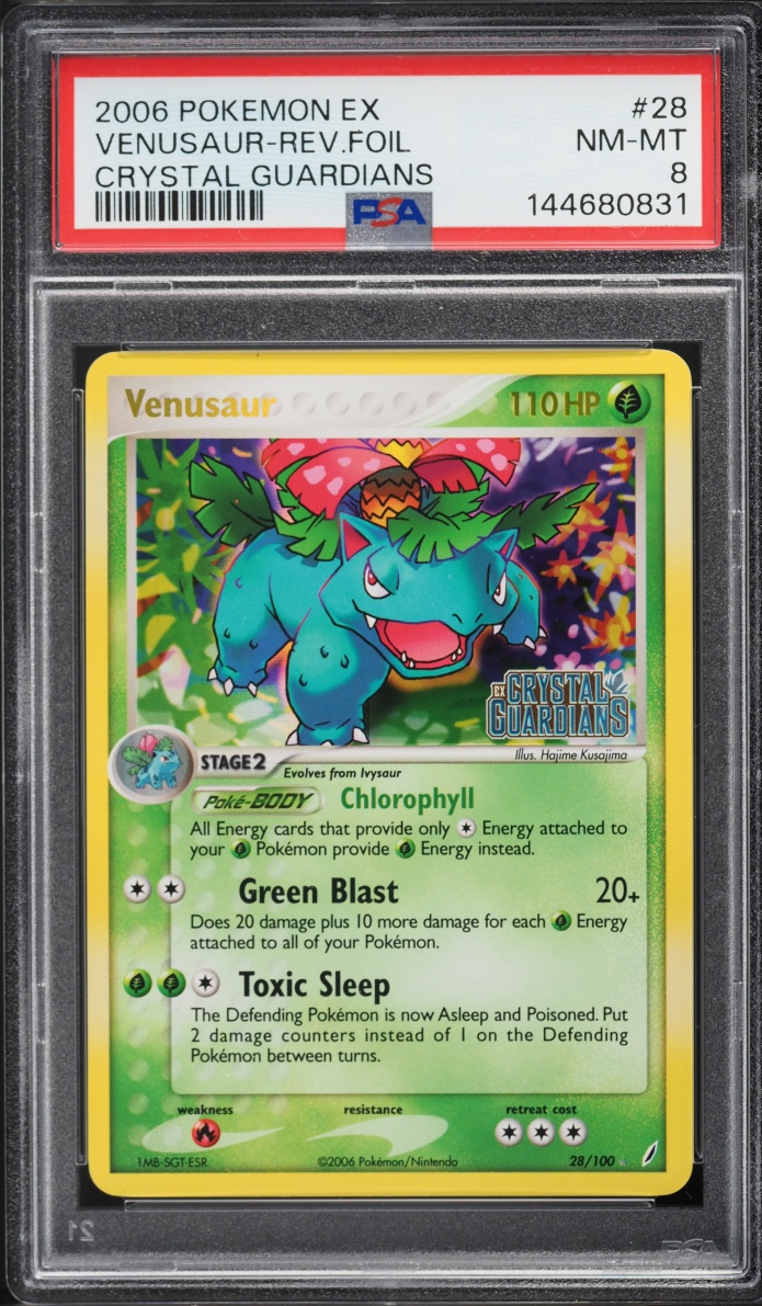 2006 Pokemon EX Crystal Guardians Reverse Holo Venusaur #28 PSA 8 NM-MT