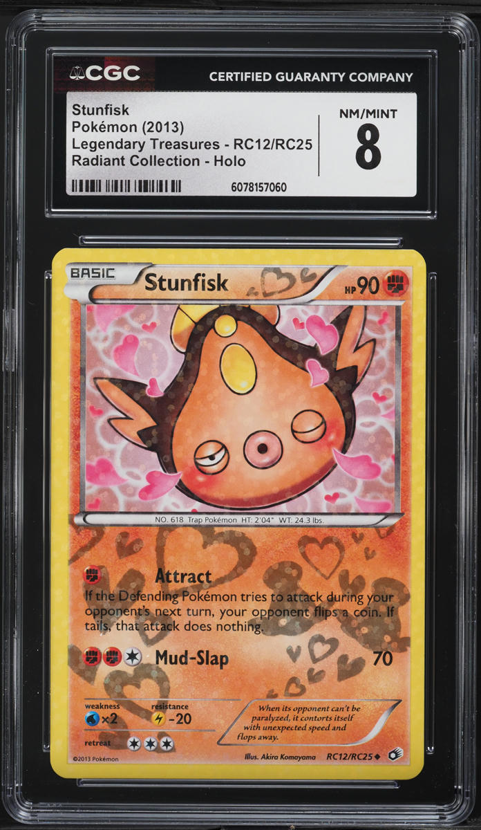 2013 Pokemon Legendary Treasures Radiant Collection Holo Stunfisk #RC12 CGC 8 NM-MT