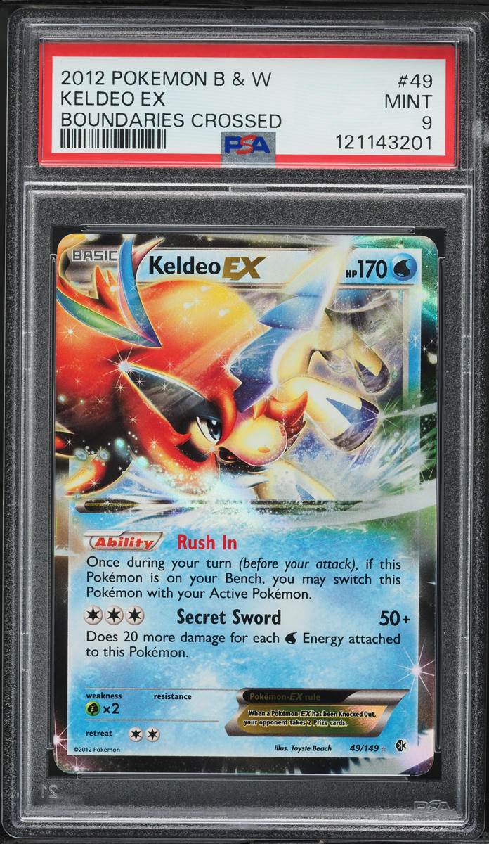 2012 Pokemon Black & White Boundaries Crossed Holo Keldeo EX #49 PSA 9 MINT