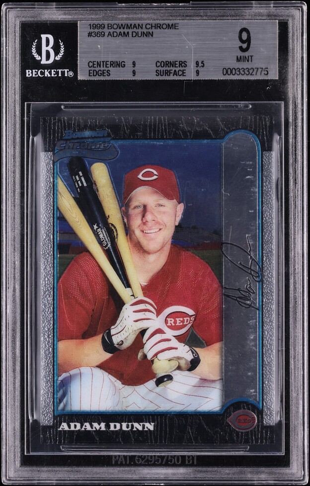1999 Bowman Chrome Adam Dunn ROOKIE #369 BGS 9 MINT