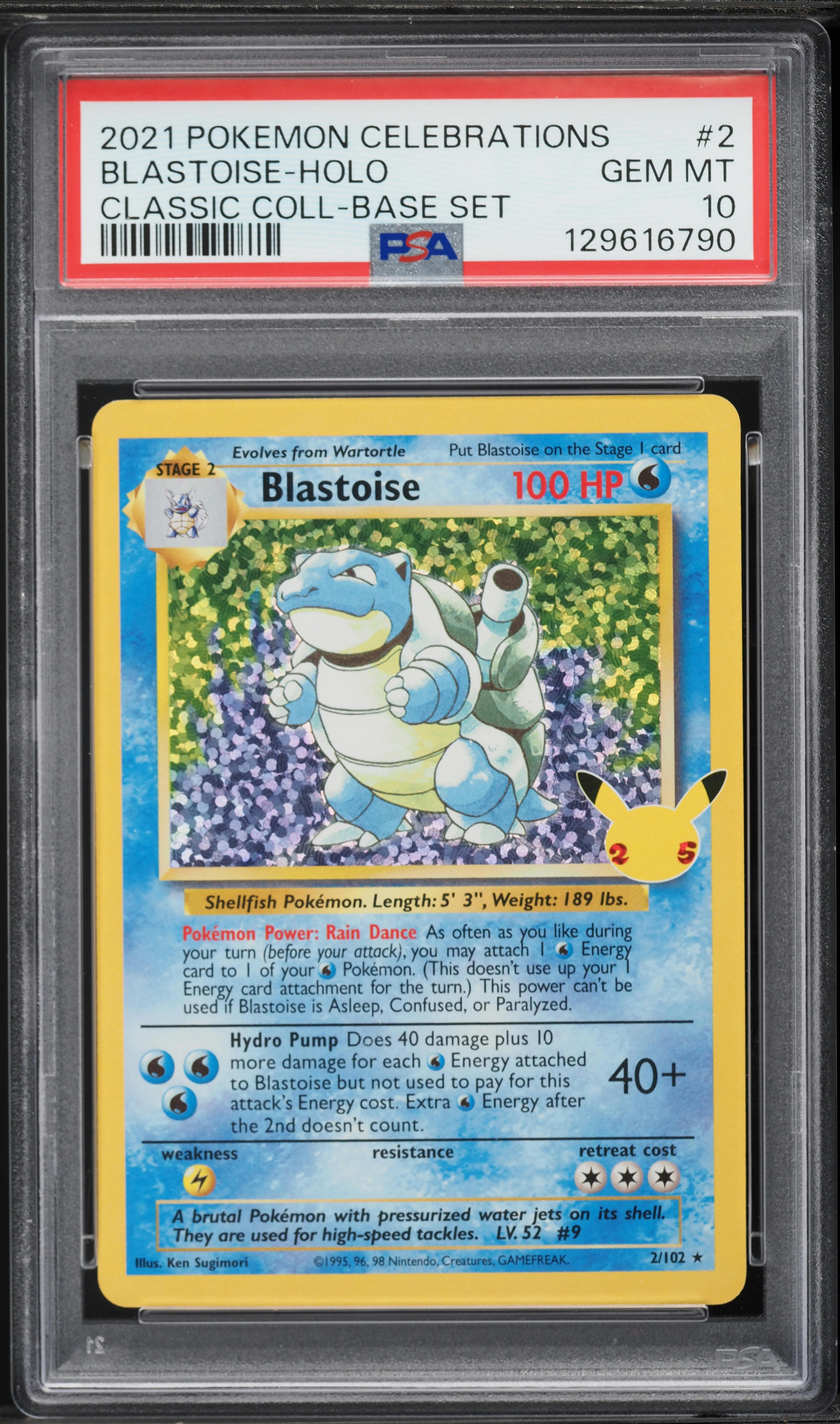 2021 Pokemon Sword & Shield Celebrations Classic Collection Holo Blastoise #2 PSA 10 GEM MINT