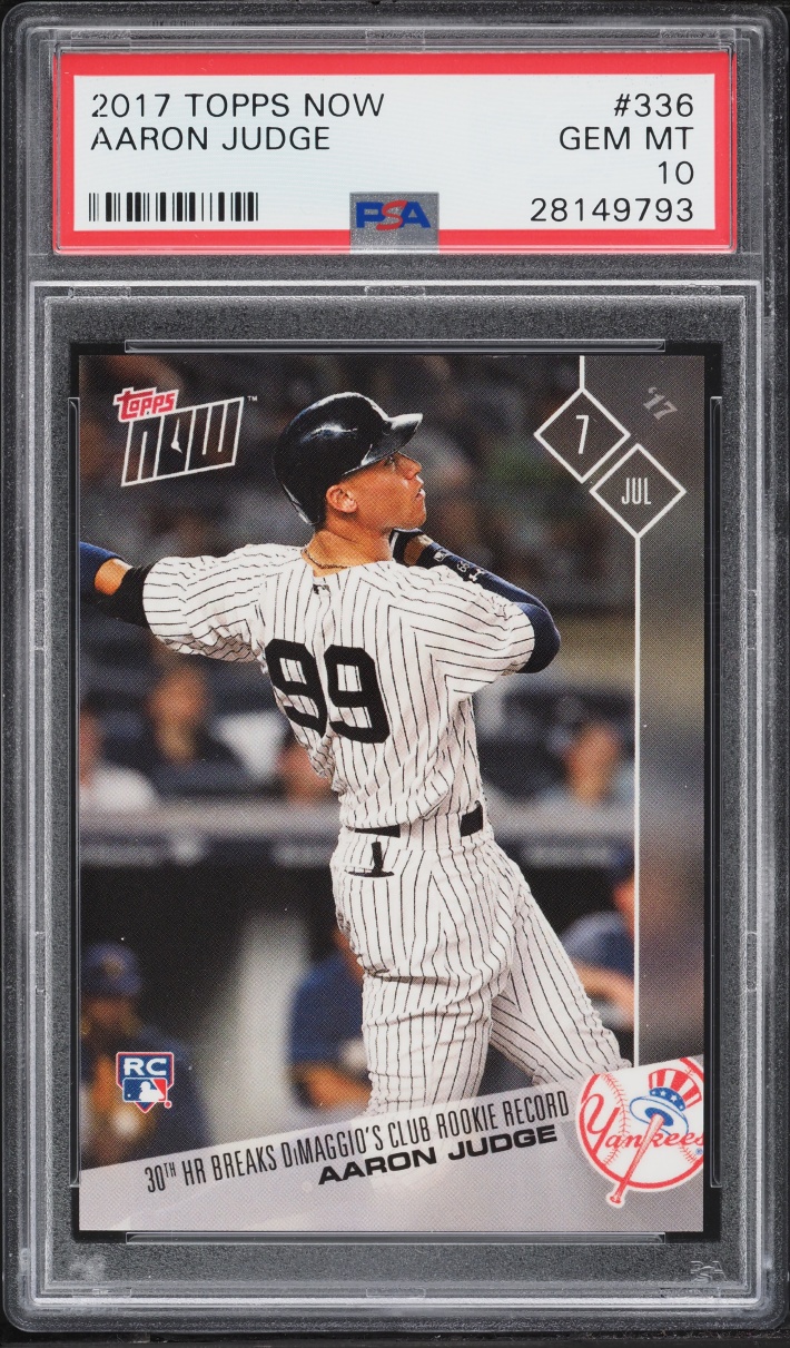2017 Topps Now Aaron Judge ROOKIE #336 PSA 10 GEM MINT