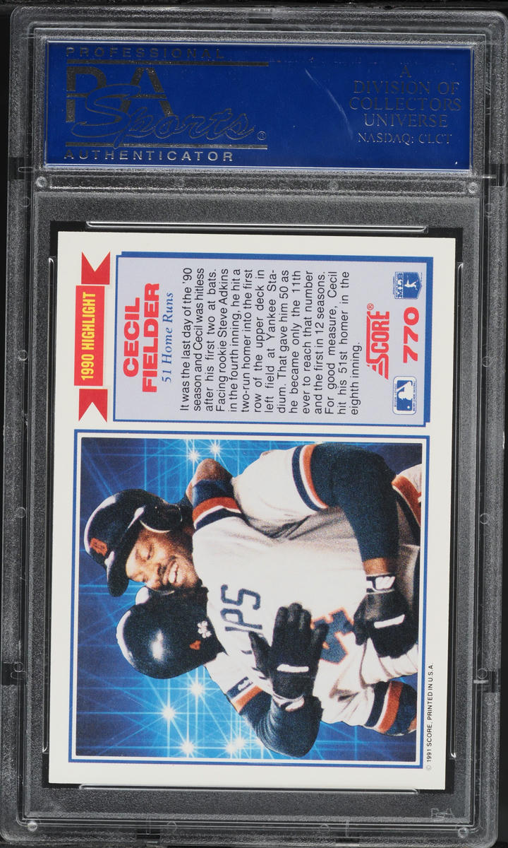 1991 Score Cecil Fielder #770 PSA 10 GEM MINT