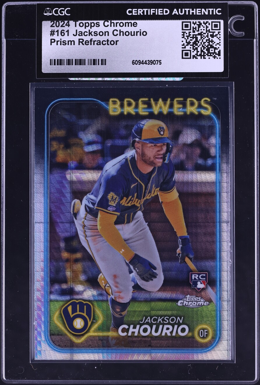 2024 Topps Chrome Prism Refractor Jackson Chourio ROOKIE #161 CGC AUTH