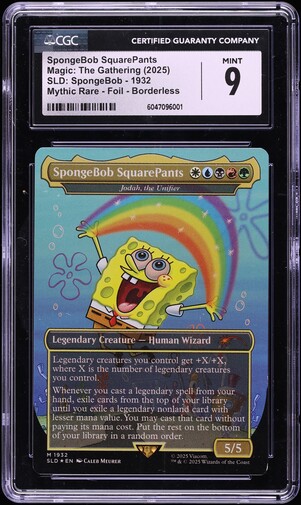 2025 Magic The Gathering MTG Borderless Foil SpongeBob SquarePants CGC 9  MINT on Fanatics Collect
