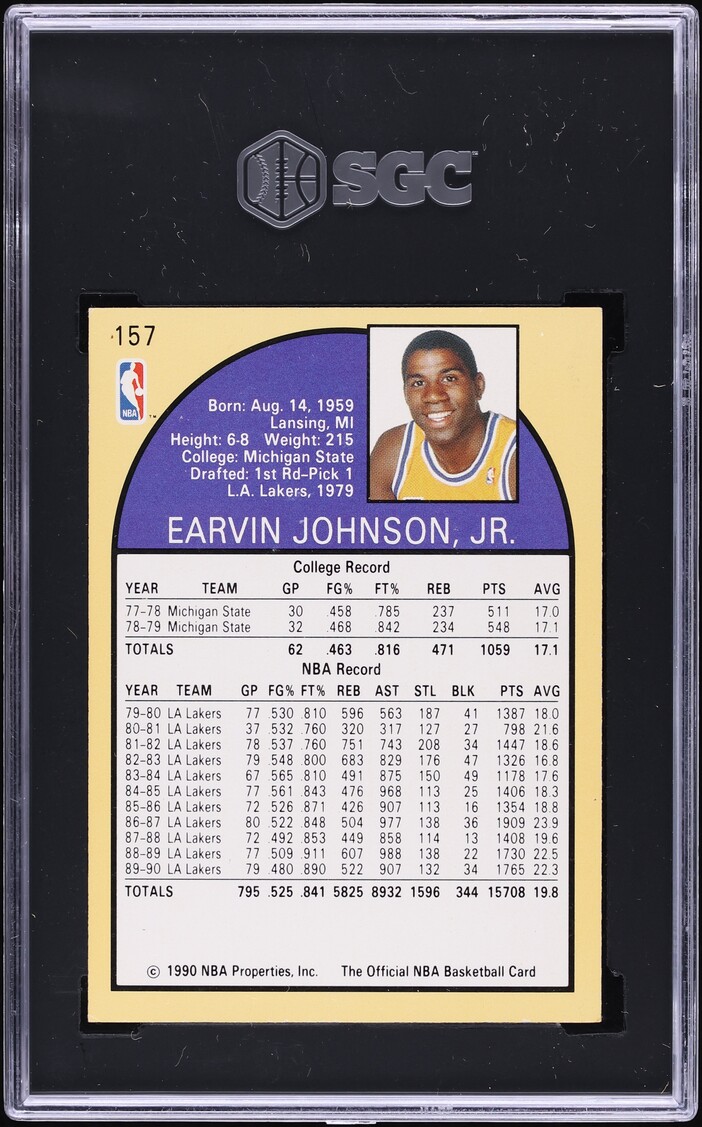 1990 Hoops Magic Johnson #157 SGC 6.5 EXMT+