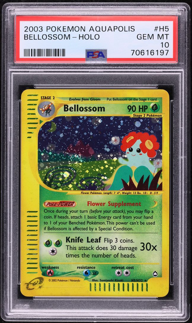 2003 Pokemon Aquapolis Holo Bellossom #H5 PSA 10 GEM MINT