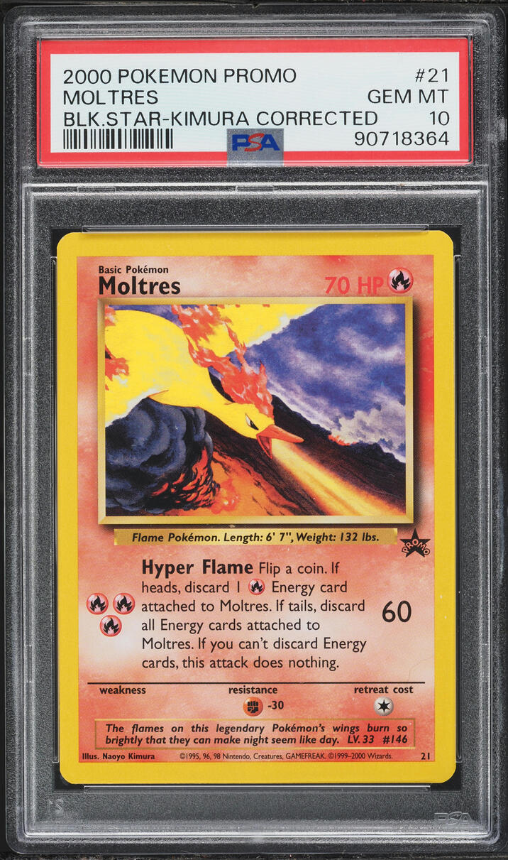 2000 Pokemon Black Star Promo Moltres #21 PSA 10 GEM MINT