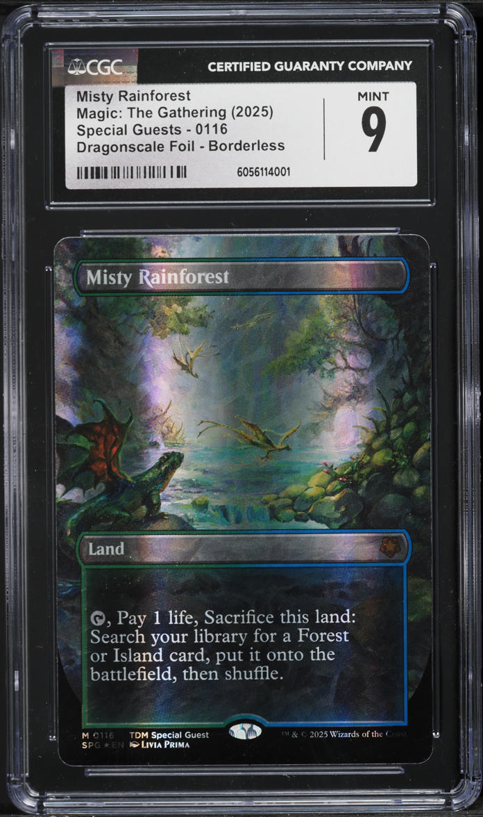 2025 Magic The Gathering Special Guests Dragonscale Foil Misty Rainforest CGC 9