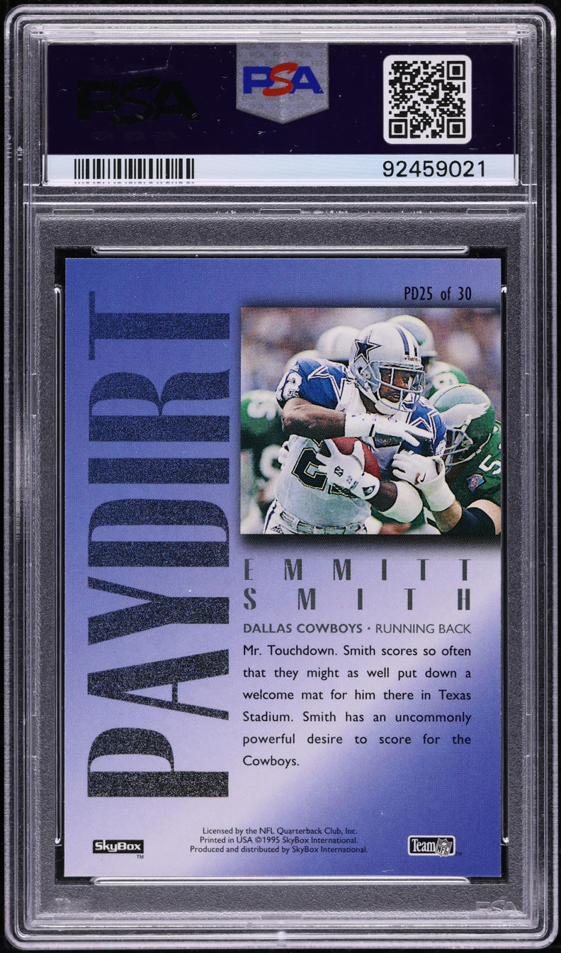1995 Skybox Premium Paydirt Blue Emmitt Smith #PD25 PSA 9 MINT