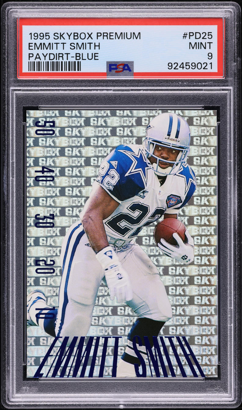 1995 Skybox Premium Paydirt Blue Emmitt Smith #PD25 PSA 9 MINT