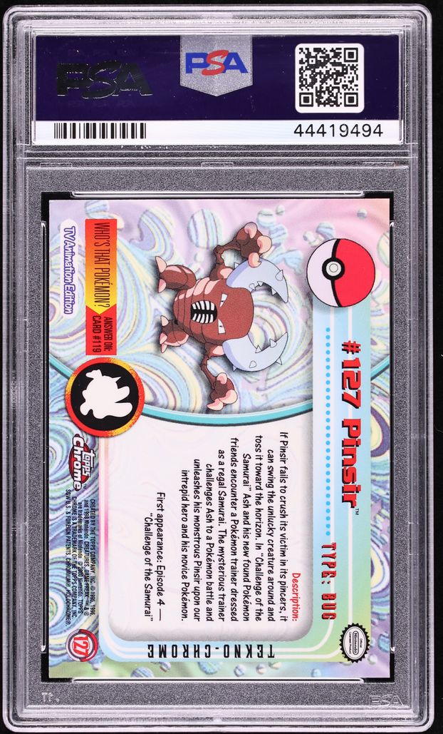 2000 Topps Chrome Pokemon Series 2 Tekno Pinsir #127 PSA 10 GEM MINT