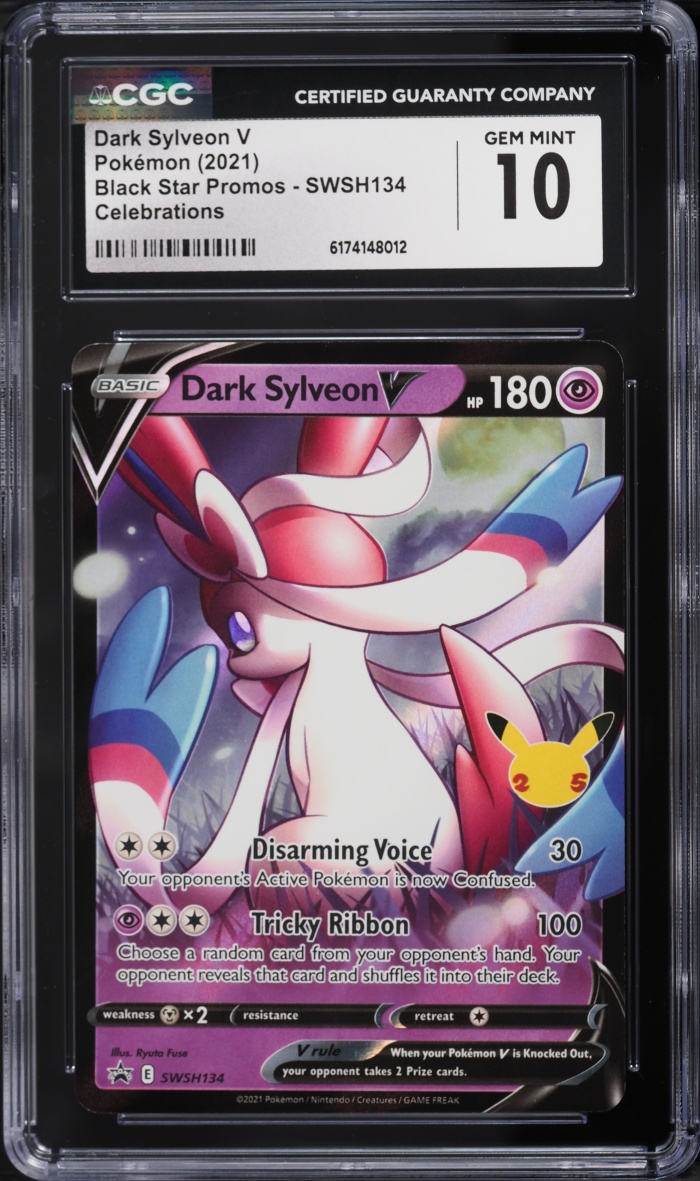 2021 Pokemon Sword & Shield Promo Celebrations Holo Dark Sylveon V #SWSH134 CGC 10 GEM MINT